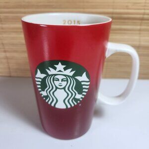 Starbucks Coffee Cup Mug 2015 Red Christmas Holiday 16oz Mug